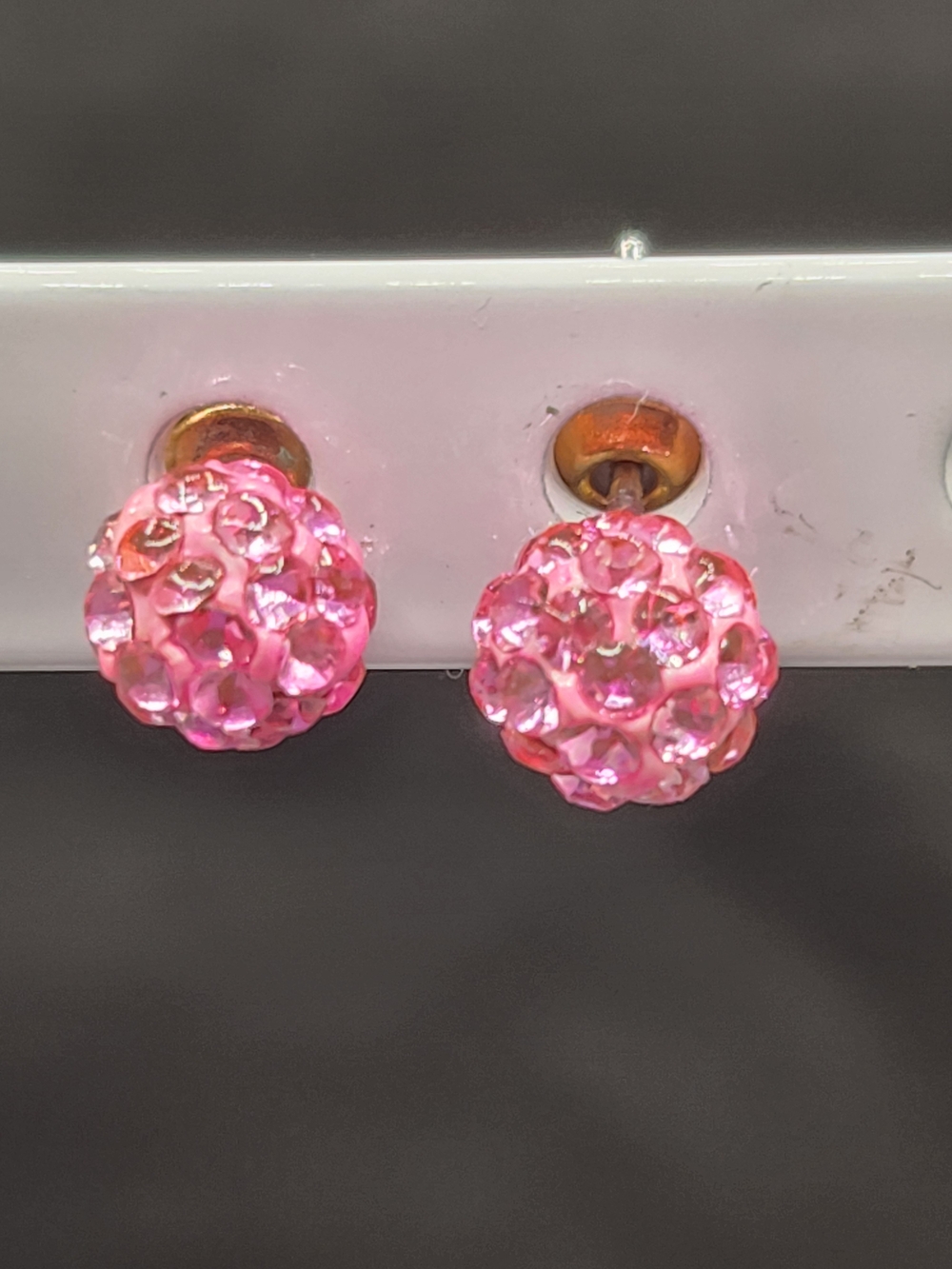 Pink Crystal Ball Stud Earrings - Women Jewelry